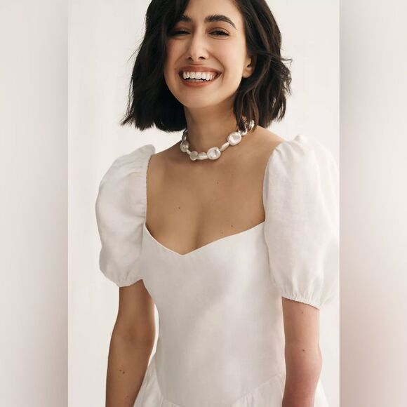 Reformation Davila Linen Midi Dress NWT - Picture 3 of 13